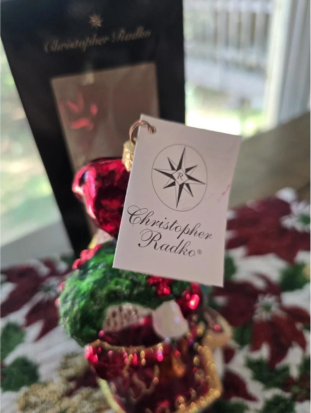 Vtg Christopher Radko Ruby Santa Ornament Christmas Collectible 1999 8.5in